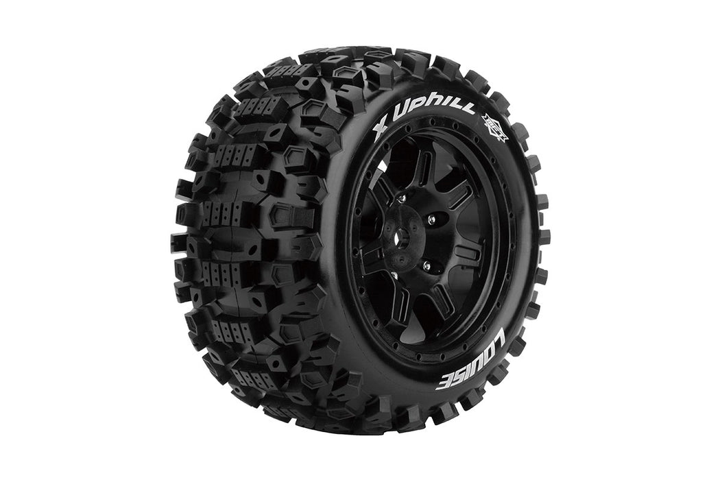 Louise RC L-T3297BM MFT X-Uphill Sport Monster Truck Tires Mounted on Black Rim with 24mm Hex fits Arrma Kraton 8S (1 Pair)