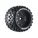 Louise RC L-T3322X MFT MT-Uphill Sport Tires with 0 & 1/2 Offset and 17mm Hex Mounted on Black Rims for 1/8 Monster Truck (1 Pair)