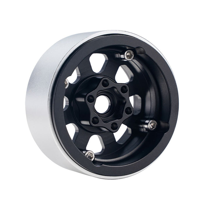 Powerhobby 5050 Black Aluminum 1.9" Beadlock Wheels with 9mm Hubs 4 Pack