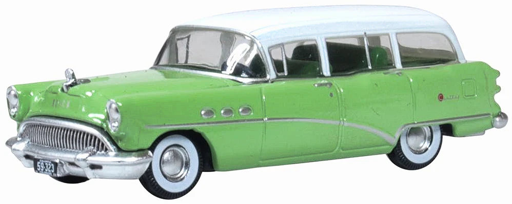 Oxford Diecast 87BCE54003 HO Scale (1:87) 1954 Buick Century Estate Station Wagon - Green/White