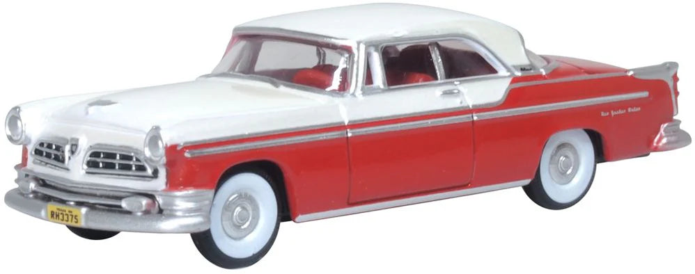 Oxford Diecast 87CNY55001 HO Scale (1:87) 1955 Chrysler New Yorker Deluxe St. Regis - Red/Platinum