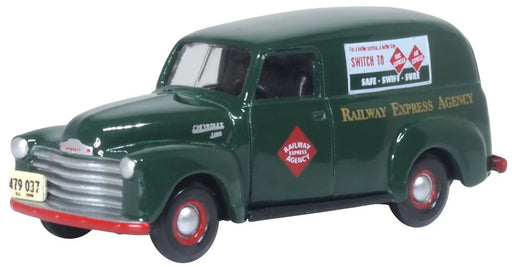 Oxford Diecast 87CV50005 HO Scale (1:87) 1950 Chevrolet 3100 Panel Van Railway Express Agency REA (green)