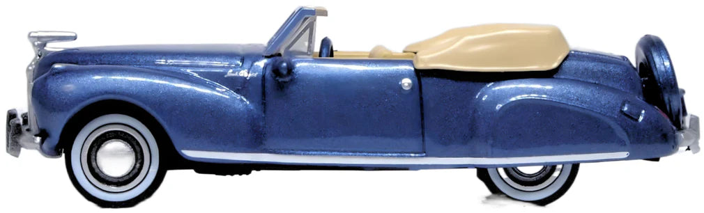 Oxford Diecast 87LC41007 HO Scale 1941 Lincoln Continental Convertible - Darian Blue
