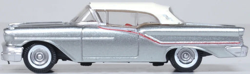 Oxford Diecast 87OC57003 HO Scale (1:87) 1957 Oldsmobile 88 Convertible - Top Up (Gray/red/white)