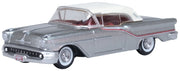Oxford Diecast 87OC57003 HO Scale (1:87) 1957 Oldsmobile 88 Convertible - Top Up (Gray/red/white)