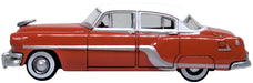 Oxford Diecast 87PC54004 HO Scale (1:87) 1954-1965 Pontiac Chieftain Coral Red and Winter White