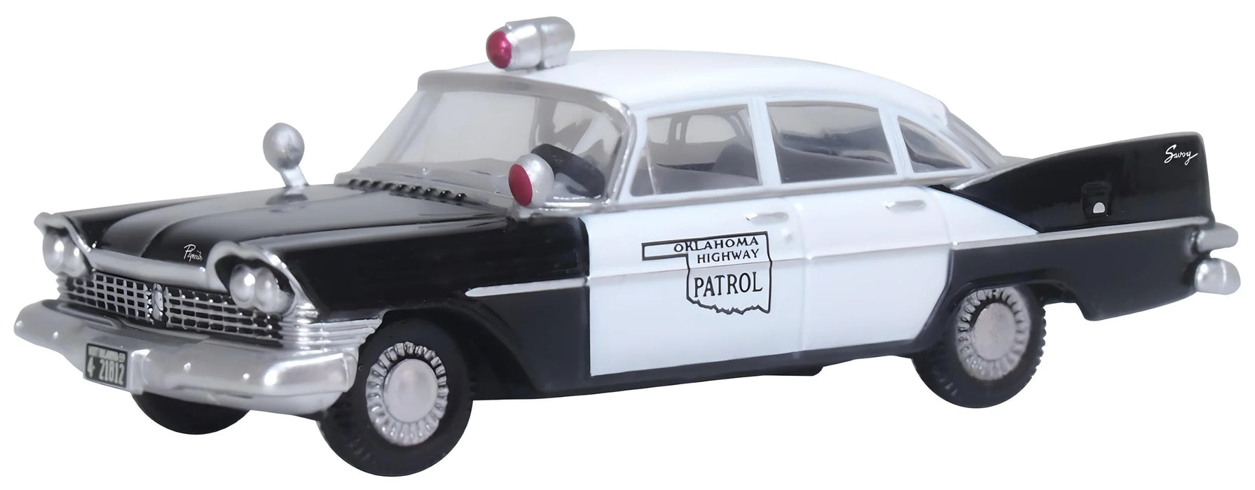 Oxford Diecast 87PS59001 HO Scale (1:87) 1959 Plymouth Savoy Sedan - Oklahoma Highway Patrol