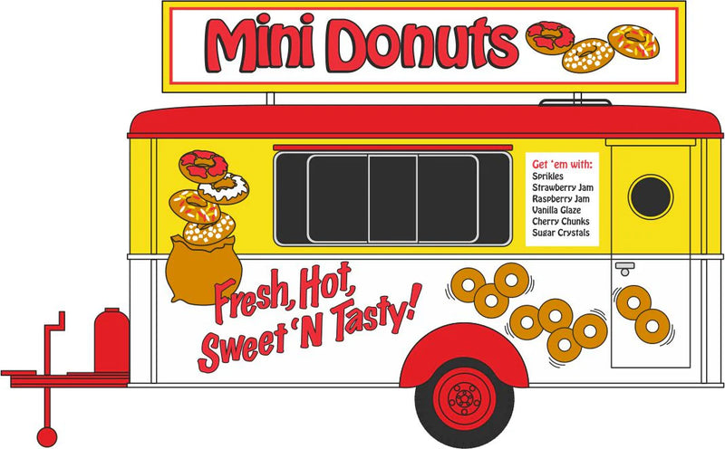 Oxford Diecast 87TR019 HO Scale Concession Trailer - Mini Donuts