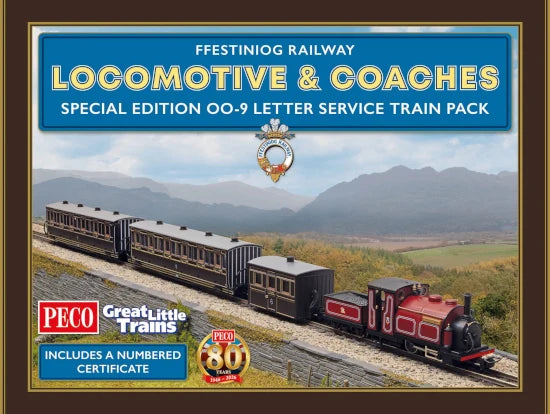 Peco GR1006 HOe/00-9/HOn30 Little Great Ffestiniog Railway Letter Service Model Train Set