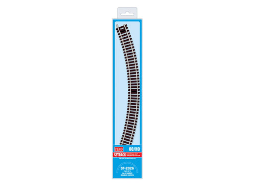 Peco Setrack ST-2026 HO Scale No.2 Radius Double Curve Code 100 Track (4 Pack)
