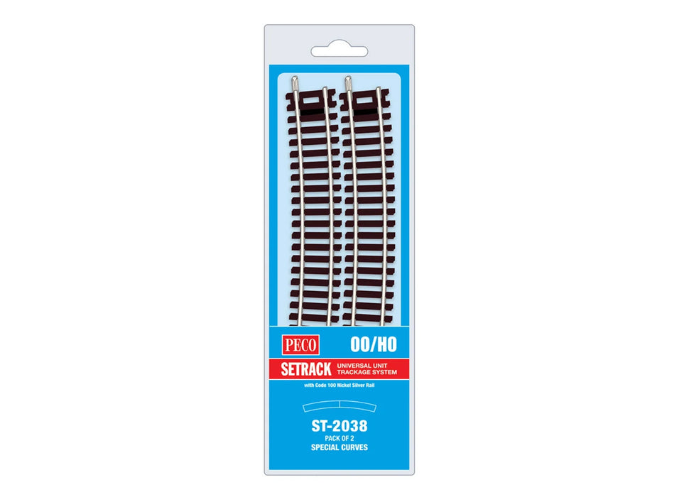 Peco Setrack ST-2038 HO Scale Special Curve Code 100 Track (2 Pack)