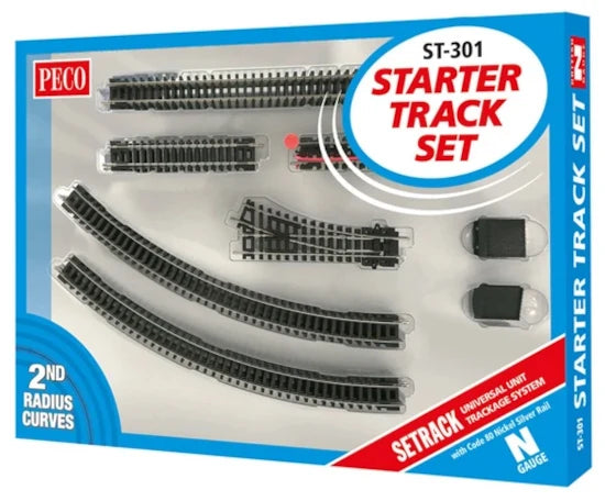 Peco Setrack ST-301 N Scale Code 80 Starter Track Set with No.2 Radius Curves