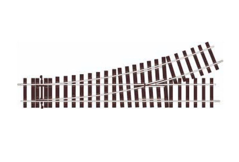 Peco Setrack ST-U751BH O Scale Code 124 No.2 Radius Left-Hand Unifrog Turnout (2 Rail)