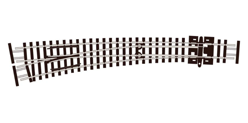Peco Streamline SL-E387F N Scale Code 55 Electrofrog Double Curved Left Hand Turnout