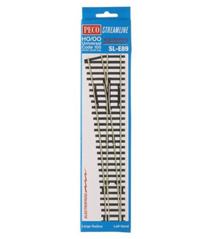 Peco Streamline SL-E89 HO Scale Code 100 Track Electrofrog #8 Large Le ...