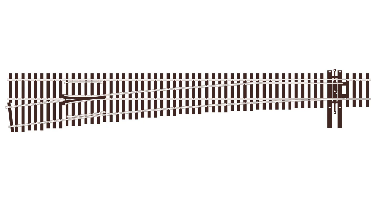 Peco Streamline SL-U7082 HO Scale Code 70 Unifrog #8 Left Hand Turnout