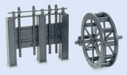 Peco / Wills SS84 HO Scale Water Wheel & Sluice Gates Kit