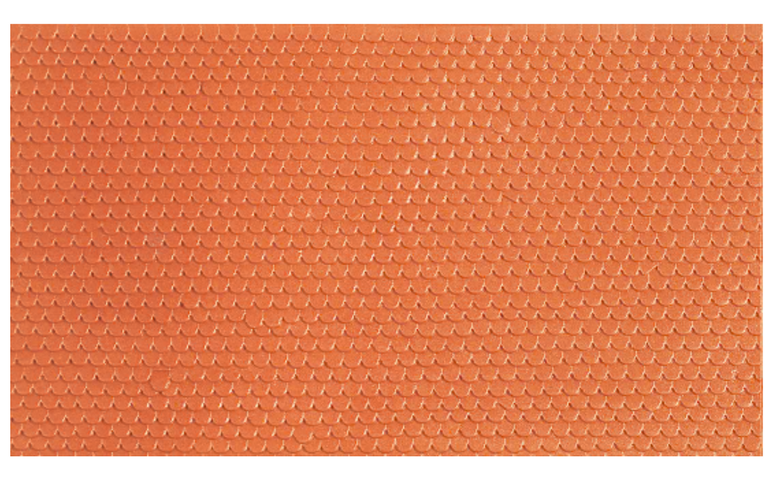 Peco / Wills SSMP207 HO Scale 130mm x 75mm Rounded Tiles Pattern Sheet (4 Pack)