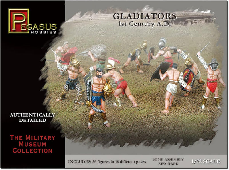 Pegasus Hobbies 7100 1/72 Gladiators I Century AD Figures Model Kit