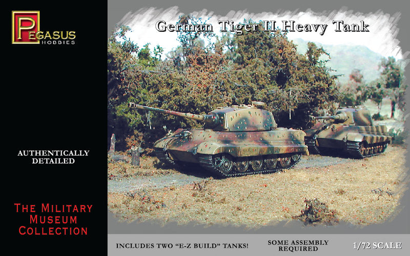 Pegasus Hobbies 7627 1/72 German Tiger II Heavy Tank Quick Build Model Kit 2-Pack