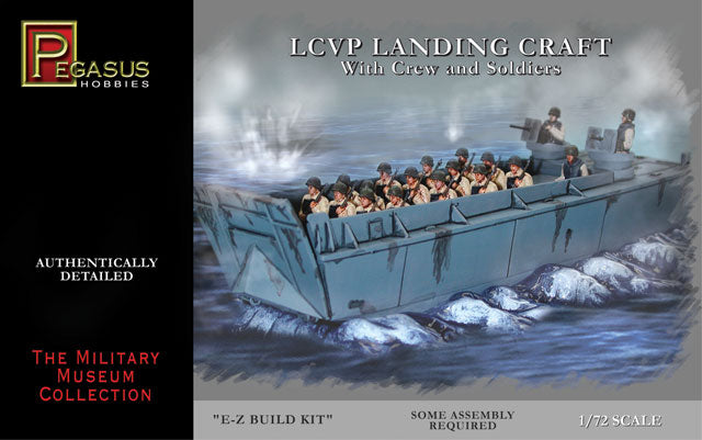 Pegasus Hobbies 7650 1/72 LCVP Landing Craft with Figures Quick Build Model Kit