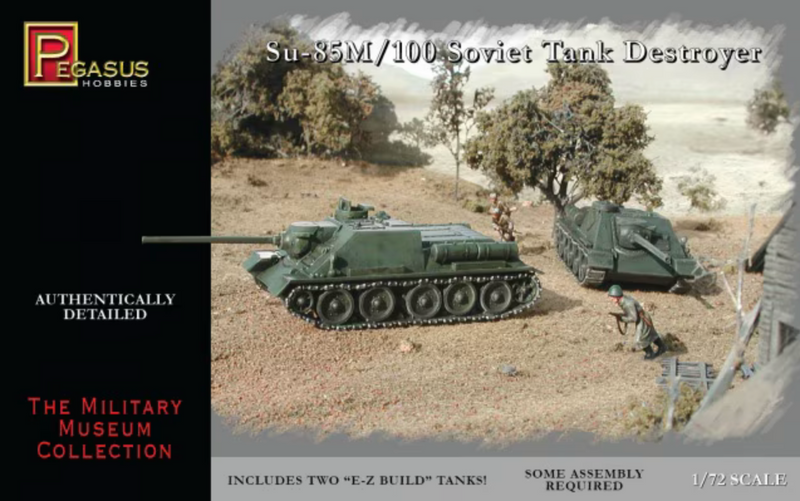 Pegasus Hobbies 7663 1/72 SU-85M / SU-100 Soviet Tank Destroyer Quick Build Model Kit 2-Pack