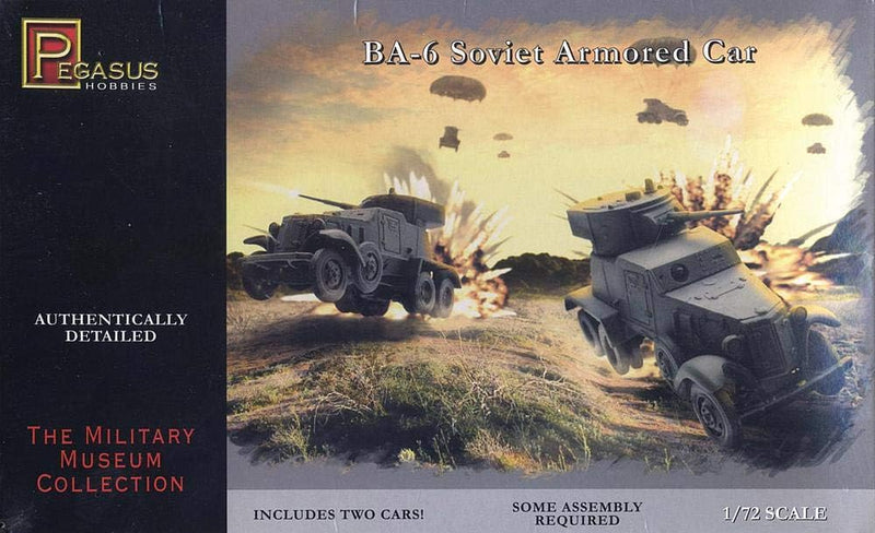 Pegasus Hobbies 7672 1/72 BA-6 Soviet Armored Car Quick Build Model Kit 2-Pack