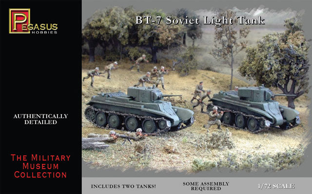 Pegasus Hobbies 7673 1/72 BT-7 Soviet Light Tank Quick Build Model Kit 2-Pack