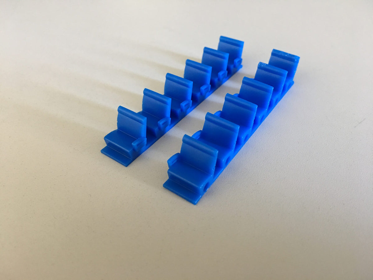 Pikestuff 4103 HO Scale Blue Coach Seats (72 Seat) — White Rose Hobbies