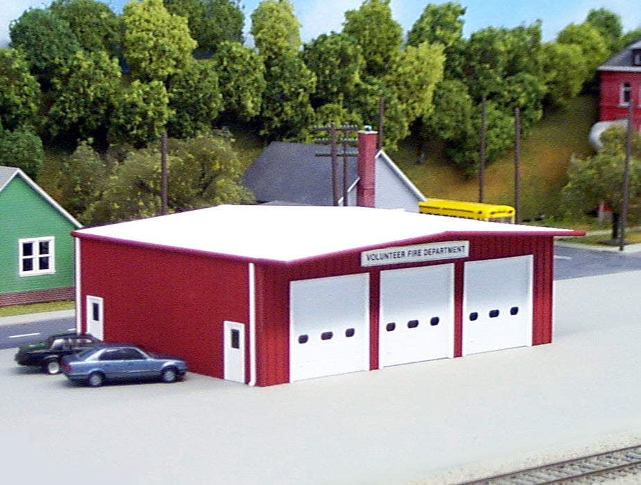Pikestuff 541-0192 HO Scale Red Fire Station Kit
