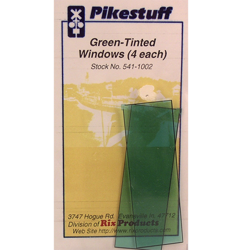 Pikestuff 541-1002 HO Scale 1x3' Green Tint Window Glazing