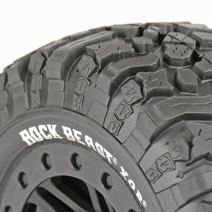 Pit Bull Tires 9004BKW 2.2/3.0 Rock Beast XOR SCT Basher Tire Mounted on Black Wheels 2 Pack
