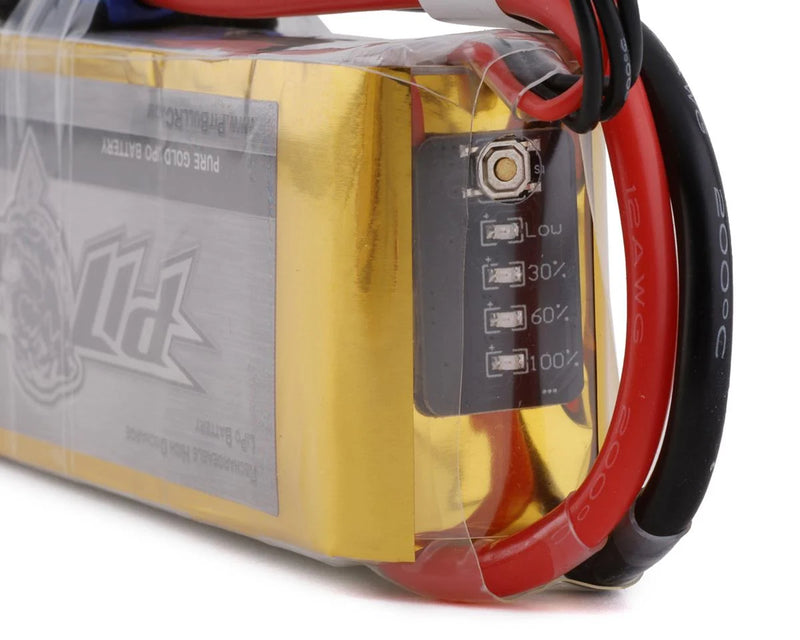 Pit Bull Tires Pure Gold 3S 50C Softcase LiPo Battery (11.1V/2200mAh) w/Battery Life Indicator & XT60 Connector