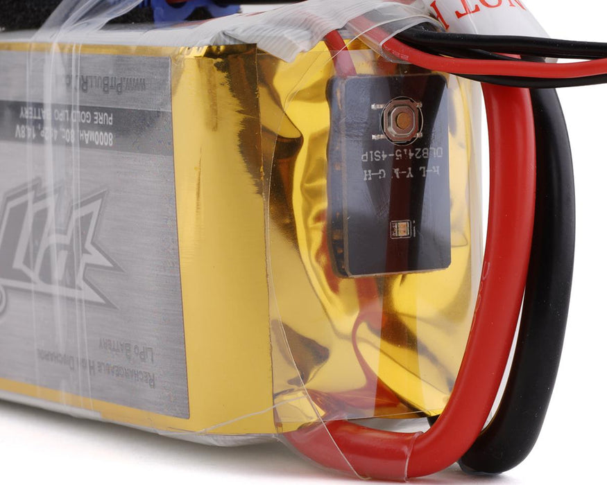 Pit Bull Tires Pure Gold 4S 80C Softcase LiPo Battery (14.8V/8000mAh) w/Battery Life Indicator & EC5 Connector