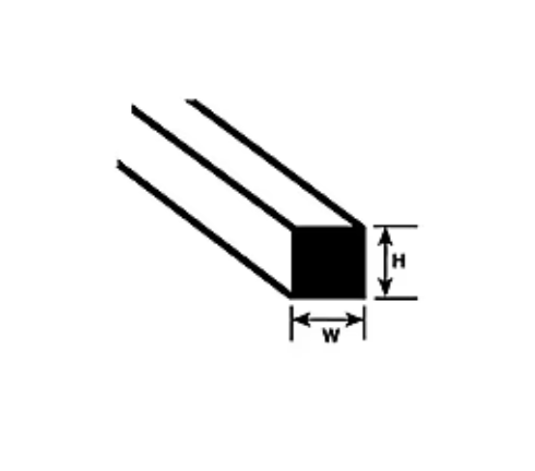 Plastruct Model Parts 90800 MS-190 Square Rod, .190 (5 Pack)