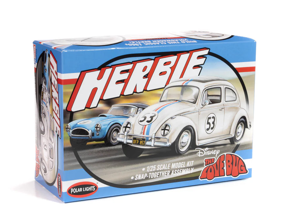 Polar Lights 1005 1/25 Herbie The Love Bug VW Beetle Racing Car Snap Model Kit