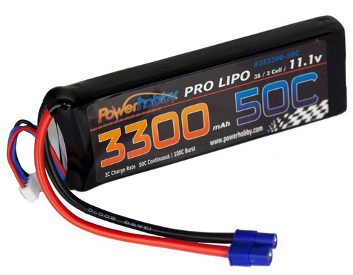 Powerhobby 3S 11.1V 3300mAh 50C Lipo Battery Pack with EC3 Plug