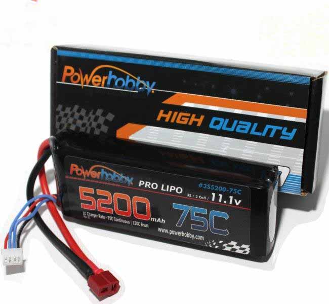 Powerhobby 3S 11.1V 5200mAh 75C Lipo Battery Pack with Deans Plug