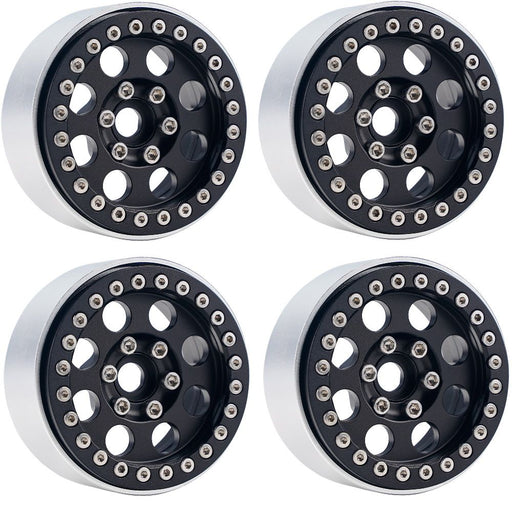 Powerhobby 5051 Black Aluminum 1.9" B2 Beadlock Wheels with 9mm Hubs 4 Pack