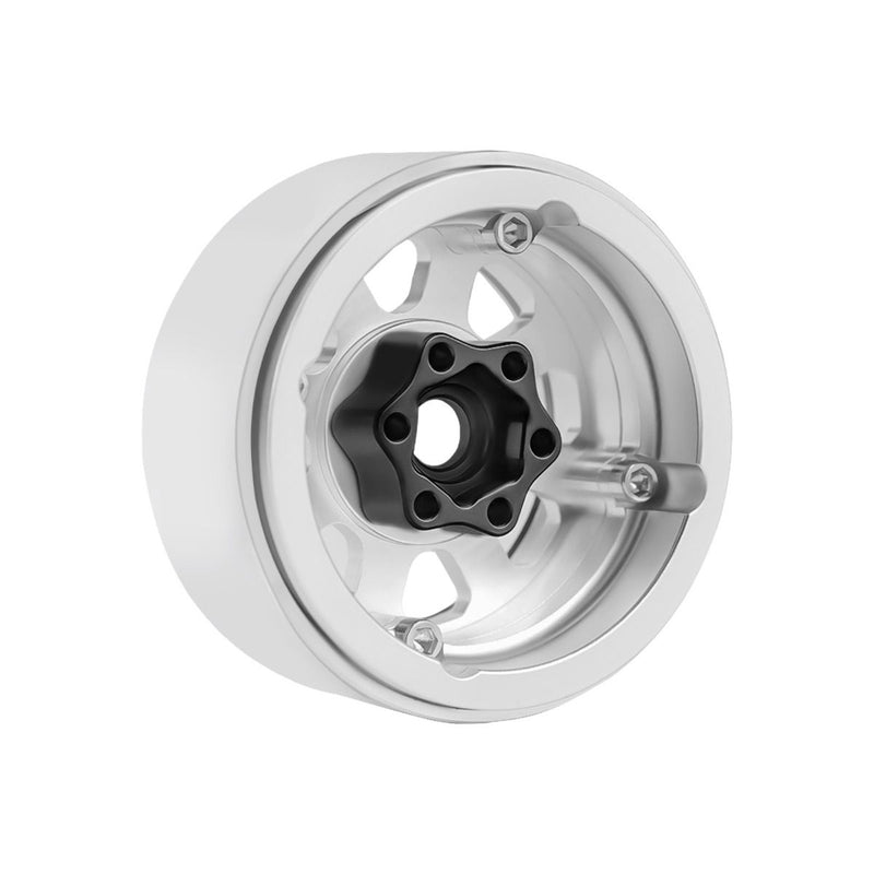 Powerhobby 5050 Silver Aluminum 1.9" Beadlock Wheels with 9mm Hubs 4 Pack