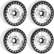 Powerhobby 5050 Silver Aluminum 1.9" Beadlock Wheels with 9mm Hubs 4 Pack