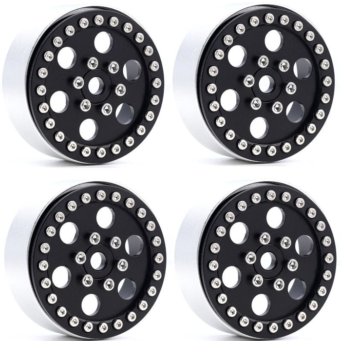 Powerhobby 5773 Black Aluminum 1.9" B5 Positive Offset Beadlock Wheels 4 Pack