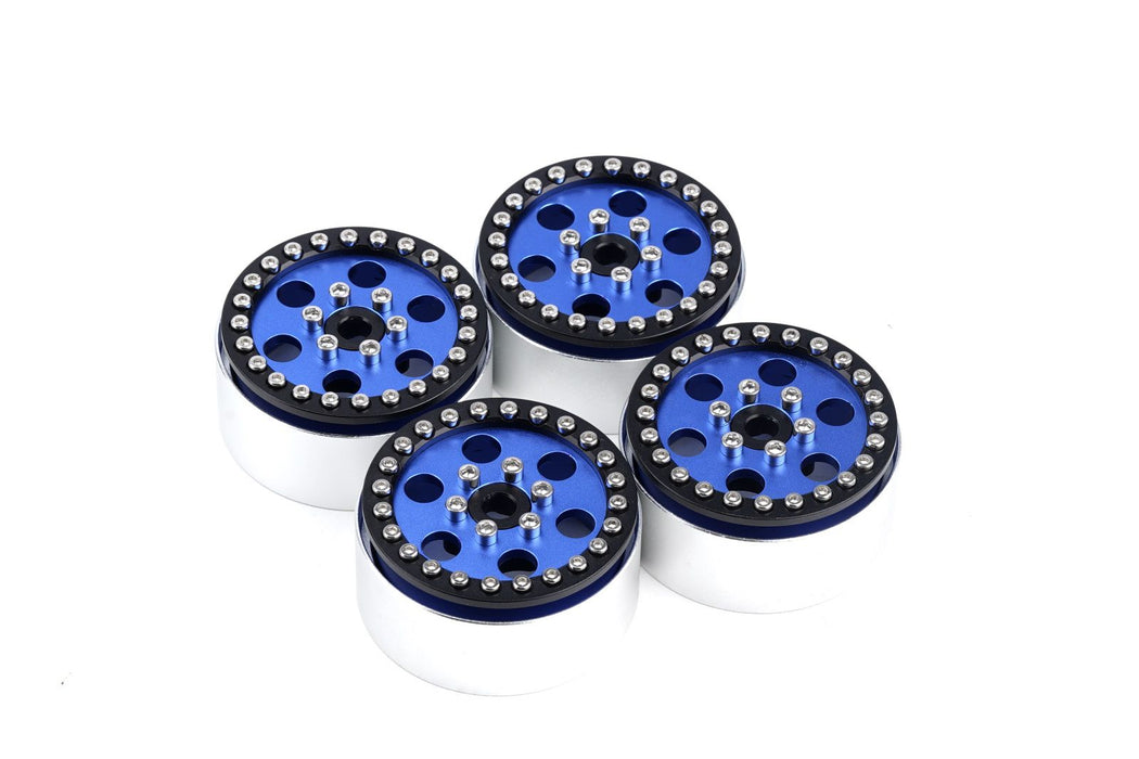 Powerhobby 5773 Blue Aluminum 1.9" B5 Positive Offset Beadlock Wheels 4 Pack