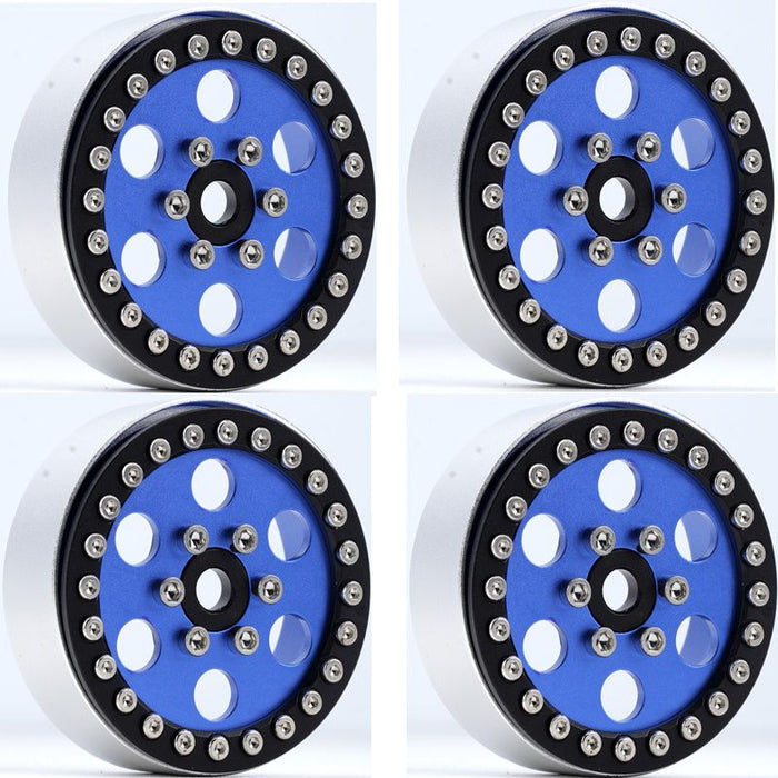 Powerhobby 5773 Blue Aluminum 1.9" B5 Positive Offset Beadlock Wheels 4 Pack