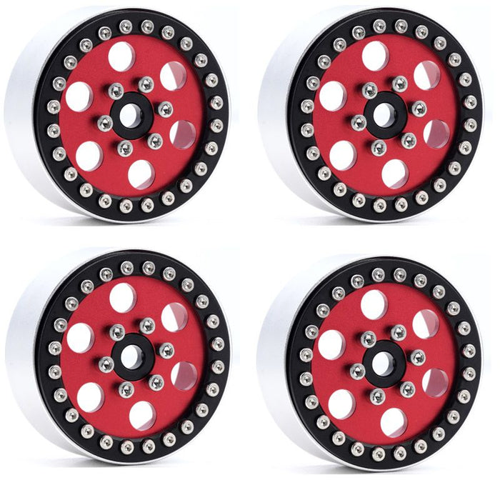 Powerhobby 5773 Red Aluminum 1.9" B5 Positive Offset Beadlock Wheels 4 Pack