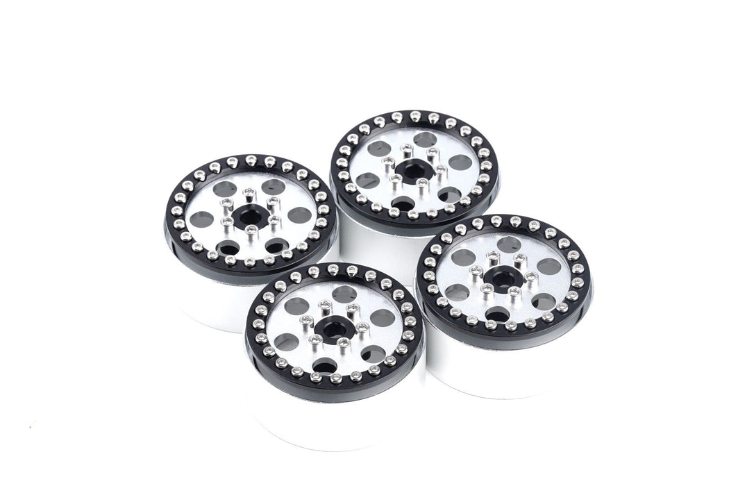 Powerhobby 5773 Silver Aluminum 1.9" B5 Positive Offset Beadlock Wheels 4 Pack
