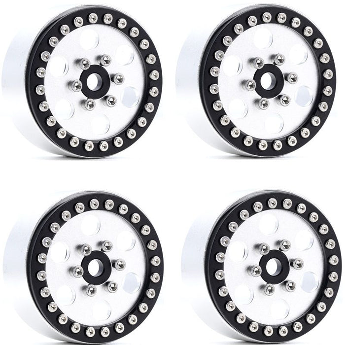 Powerhobby 5773 Silver Aluminum 1.9" B5 Positive Offset Beadlock Wheels 4 Pack