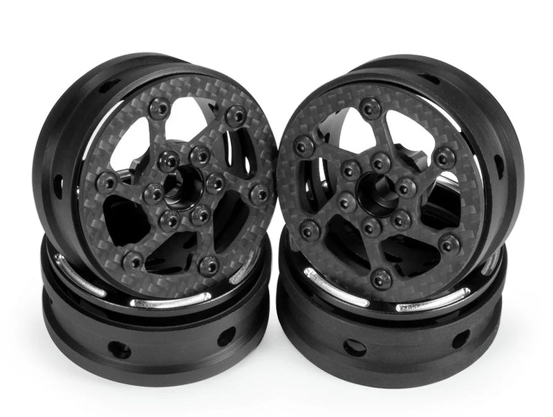 Powerhobby 5854 1.9" Carbon Fiber Lightweight Beadlock Wheels 4 Pack