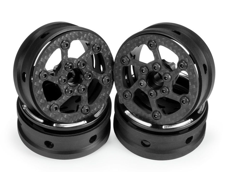 Powerhobby 5854 1.9" Carbon Fiber Lightweight Beadlock Wheels 4 Pack