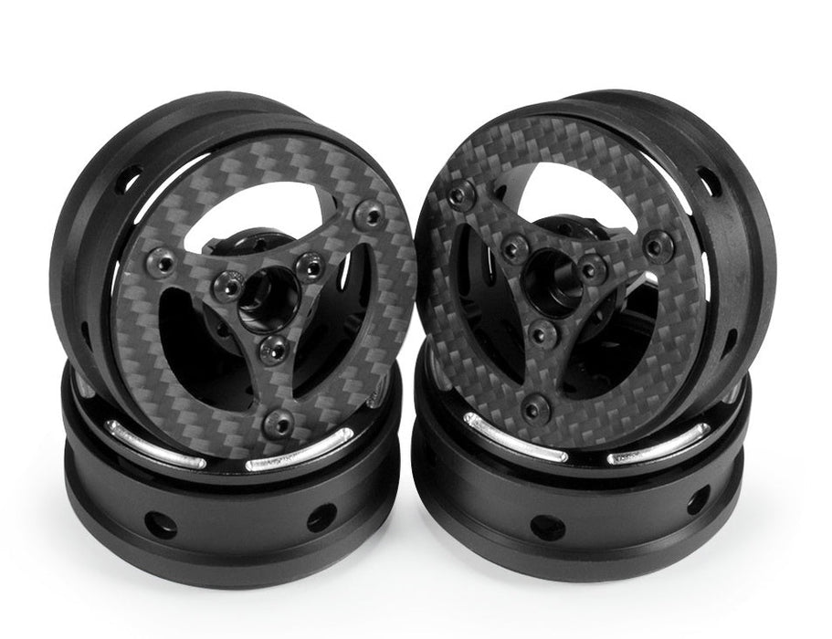 Powerhobby 5855 1.9" Carbon Fiber Lightweight Beadlock Wheels 4 Pack